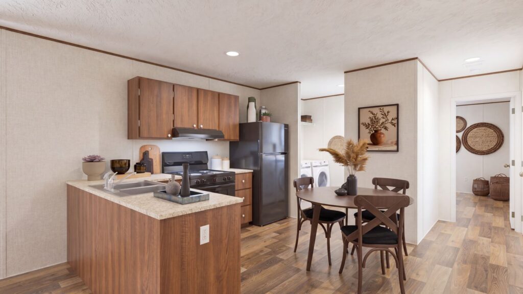 The DOGWOOD Kitchen. This Manufactured Mobile Home features 2 bedrooms and 2 baths.