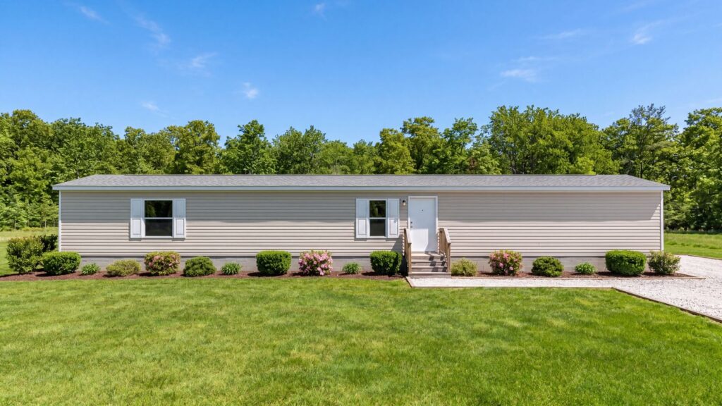 The MAGNOLIA Exterior. This Manufactured Mobile Home features 3 bedrooms and 2 baths.