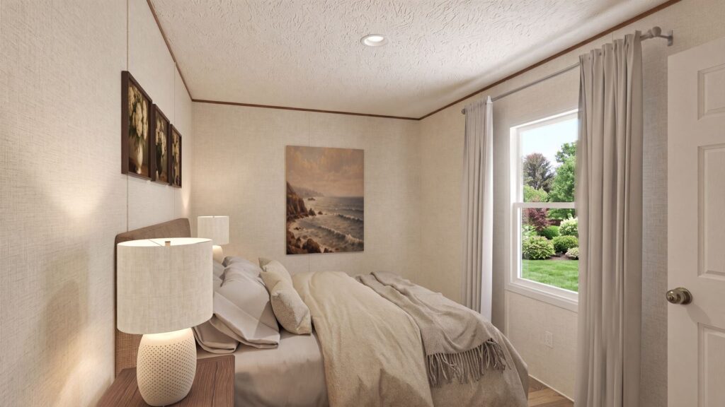 The BIRCH Guest Bedroom. This Manufactured Mobile Home features 3 bedrooms and 2 baths.